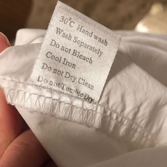 White Tie- Front button Down Back Top - Picture 7 of 7